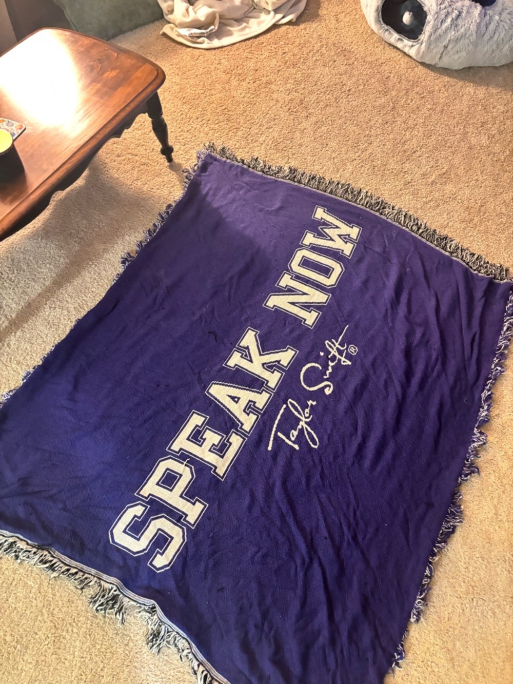 Taylor Swift Purple 'SPEAK NOW' Woven Fringe Blanket